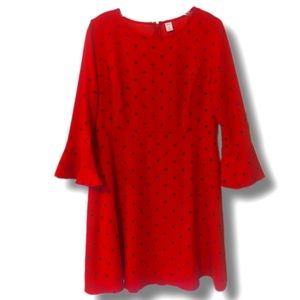 Fun and Flirty Red Old Navy Polkadot MP Dress Log-Sleeved